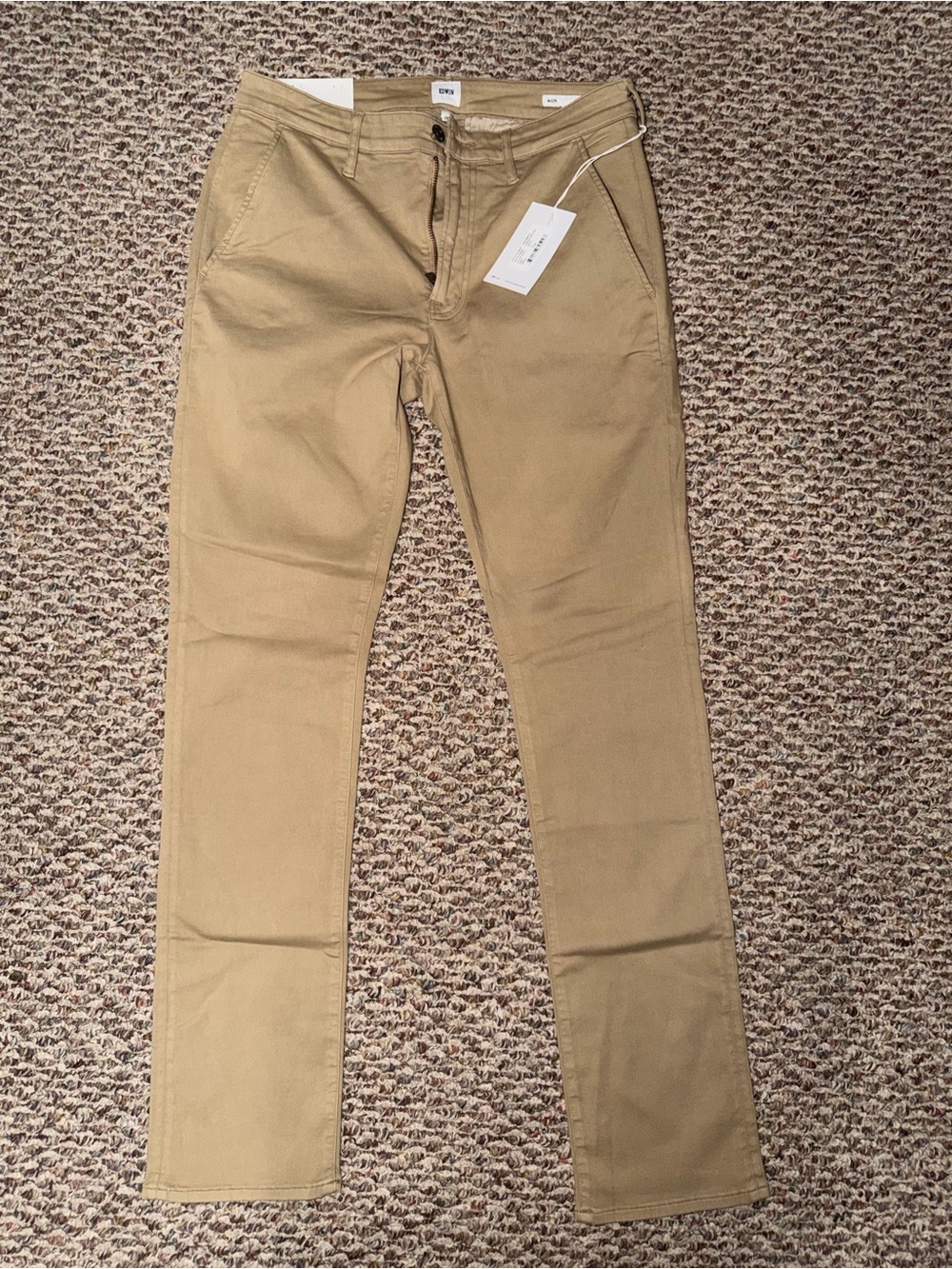 Edwin Tan Straight Front Zip Chinos